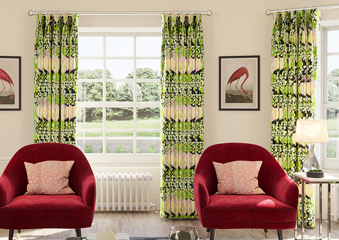 Faded Glamour, Goddess Green Black - Made To Measure Curtains - Image 3